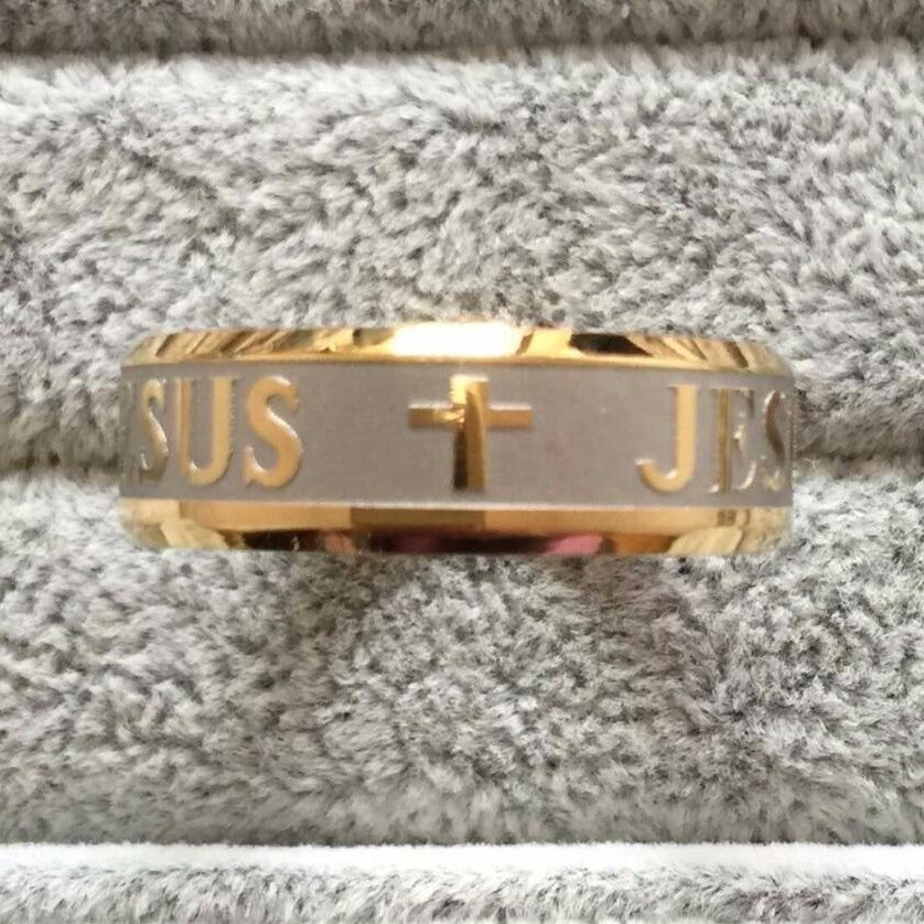 Jesus Cross Letter Bible Wedding Ring