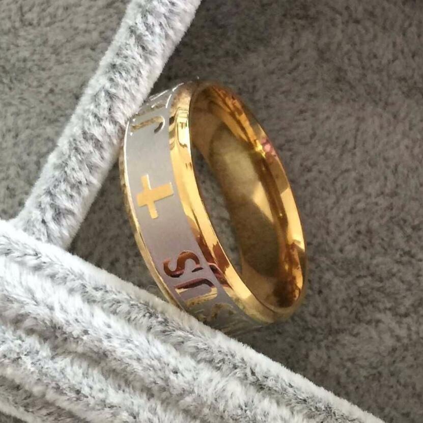 Jesus Cross Letter Bible Wedding Ring