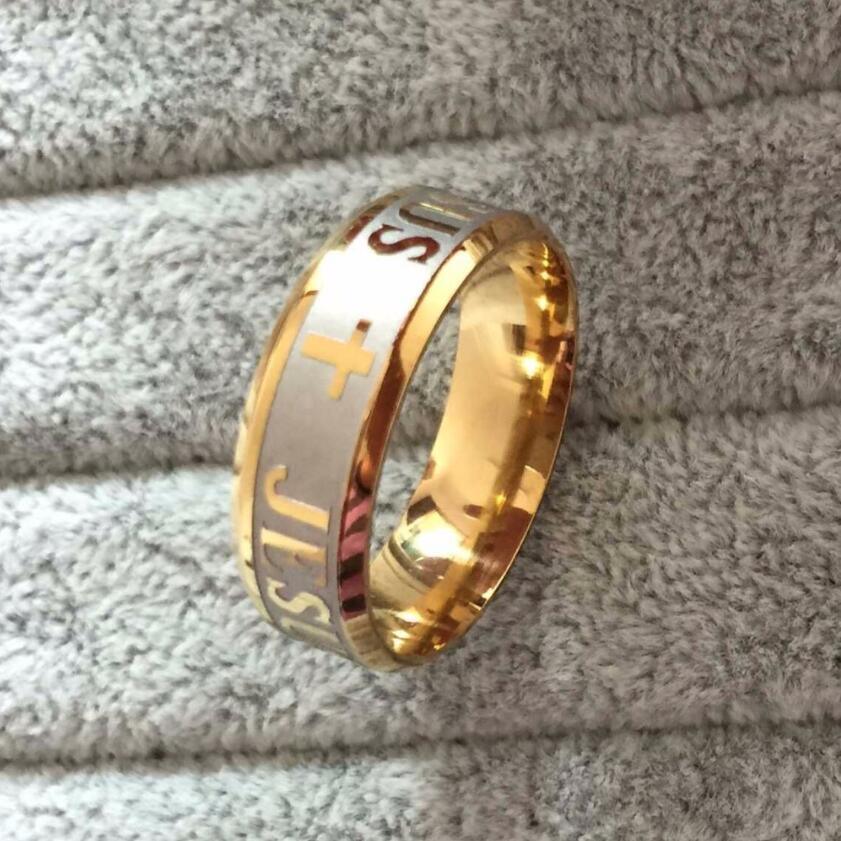 Jesus Cross Letter Bible Wedding Ring